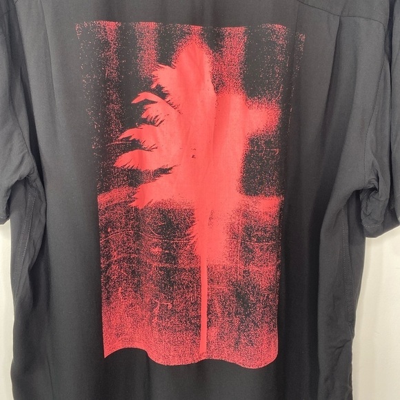 NWT Double Rainbouu Palm Tree Print Hawaiian Shirt BLACK - Picture 12 of 12